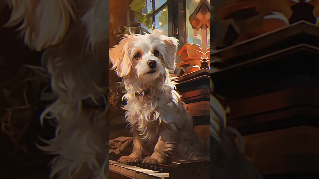 Symphony of the Woods: Mini Maltese Bichon's Enchanted Piano Serenade