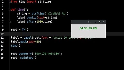 Digital watch with python tkinter.