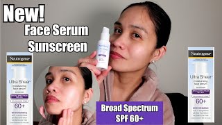 Neutrogena Ultra Sheer Moisturizing Face Serum with Vitamin E & SPF 60+,  All Day Facial
