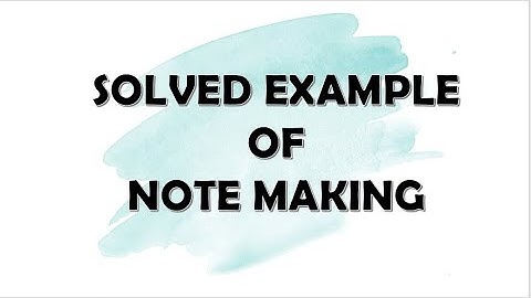 Example of Note Making || Note-Making || English Writing Skills