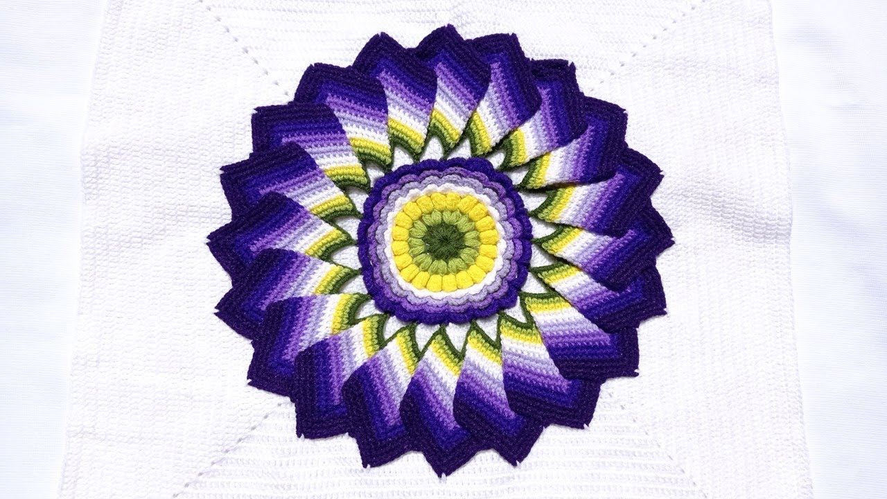 Como tejer el Cuadrado o muestra de colores N° 28 y  N° 29 a crochet para colchas y cojines