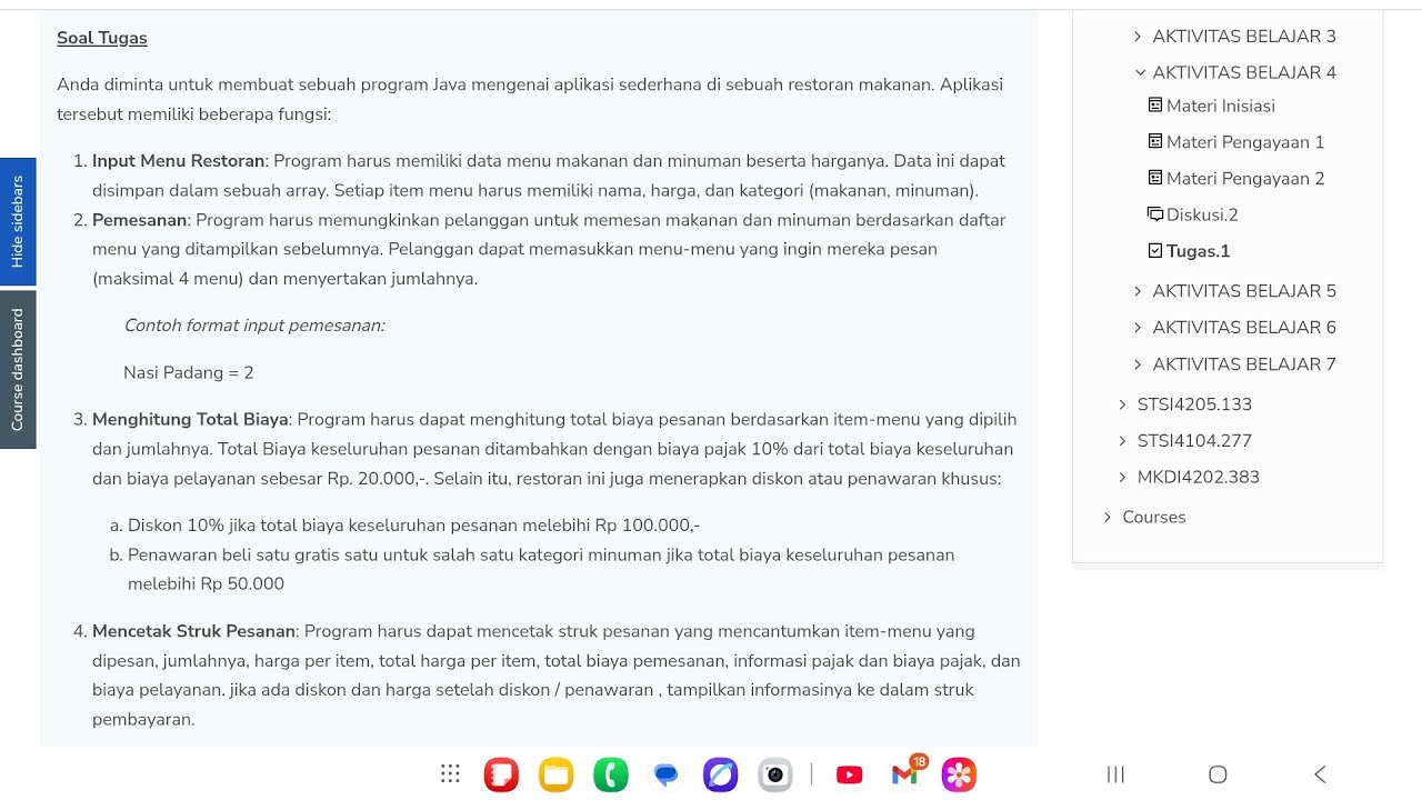 Aplikasi Restoran Menggunakan Bahasa Pemrograman Java | Tugas 1 ...