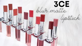 BIYW Review Chapter: #340 3CE BLUR MATTE LIPSTICK SWATCH &amp; REVIEW