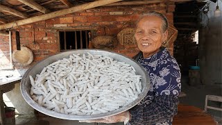 阿婆教你做蜂蛹糍粑，有趣可愛又簡單，看著就很有食慾Guangxi grandmother teaches you, how to make food with bee pupae