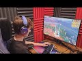 Playing fortnite on a 4090 pc with a new mouse and headset