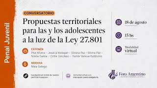 Propuestas Territoriales para Adolescentes a la luz de la ley 27801