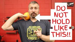 How To Hold the Shot the Right Way - Track and Field Shot Put Grip and Placement