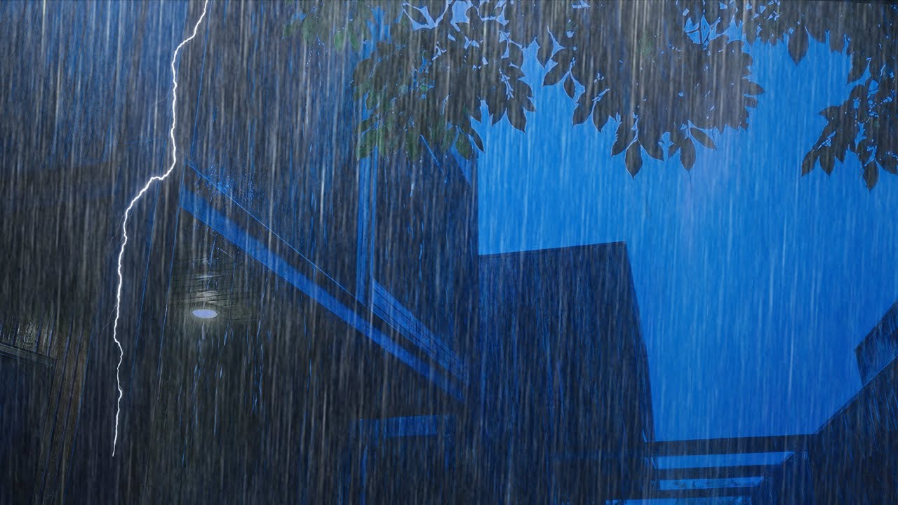 Goodbye Insomnia With Heavy Rain Sound | Rain And Thunder Sounds For Deep Sleep, Relax, asmr