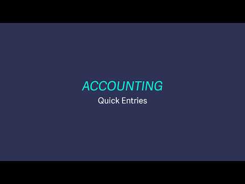 Sage Business Cloud Accounting (UK and Ireland) - Quick Entries