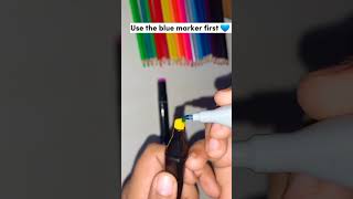 DIY Rainbow Markers 🌈😱 #shorts #rainbow #diy #tutorial #artist #drawing #art