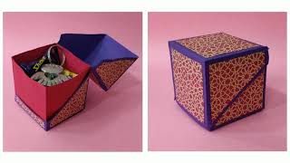Diagonal Gift Box Tutorial | Angle Hinged Gift Box | DiY 60 | by Samiksha Singh | Fun Pass