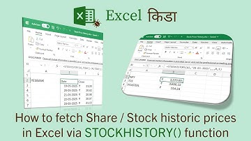 How to fetch Share / Stock historic prices in Excel via STOCKHISTORY function