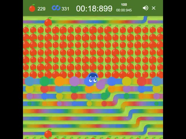 350 Apples on modded Google Snake, Google Snake hacks, Google Snake modded