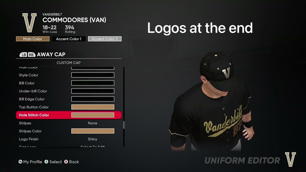 How to make Vanderbilt Uniforms in Mlb the show 21 YouTube