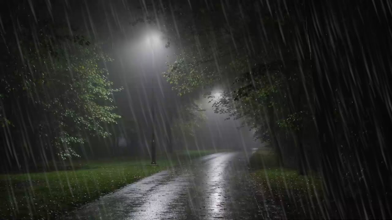 Relax With Heavy Rain And Thunder At Night | Fall Asleep Fast, Deep ...