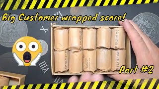 Big customer wrapped Score! Part #2 Coin roll hunting halves!