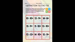 Subtraction TIC-TAC-TOE