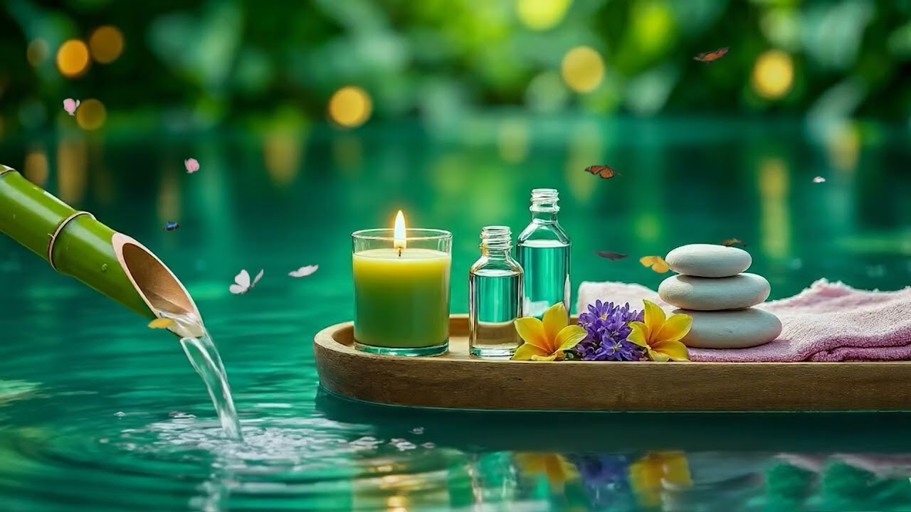 🍃🌸💧🎶 Zen Relaxation Piano Music with Bamboo Water for Mindful Meditation