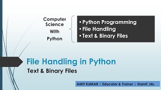 Basics of File Handing in Python | Text & Binary Files (Hindi)