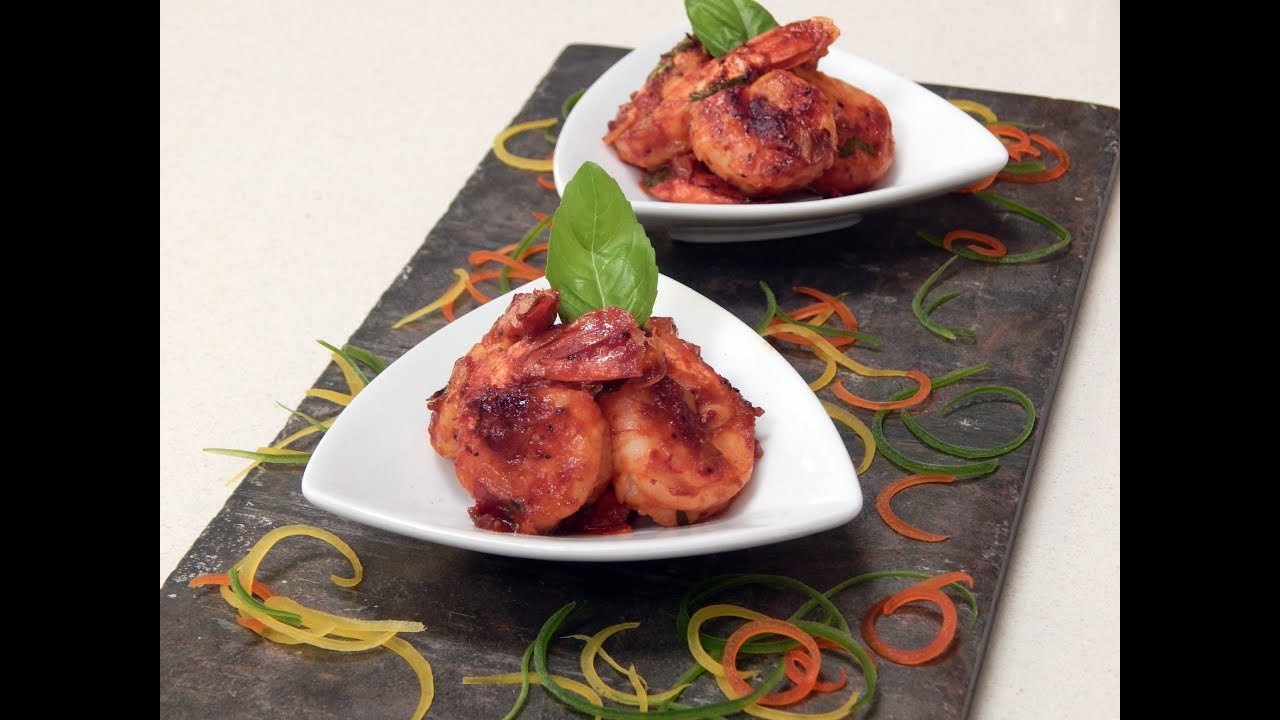 Garlic Basil Prawns