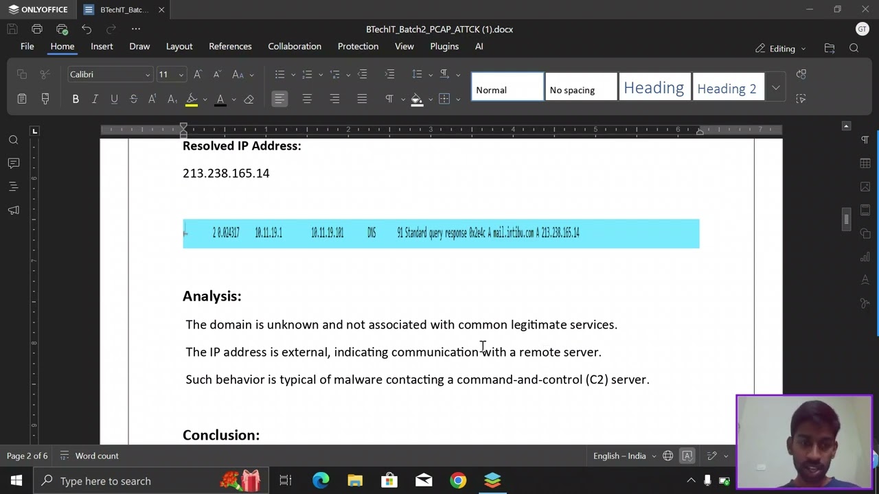 CNS Assignment 2 (23VV1A1244)   DNS and Domain analysis