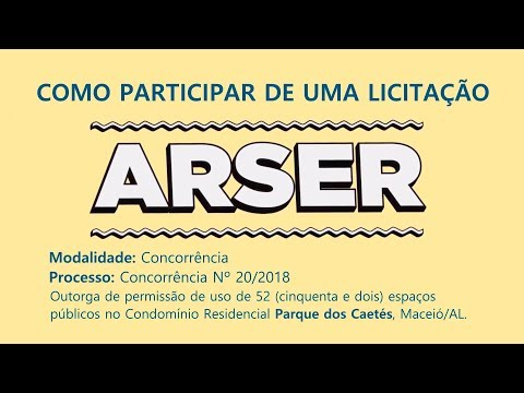 Tutoriais Arser - Concorrência Pública - Parque dos Caetés