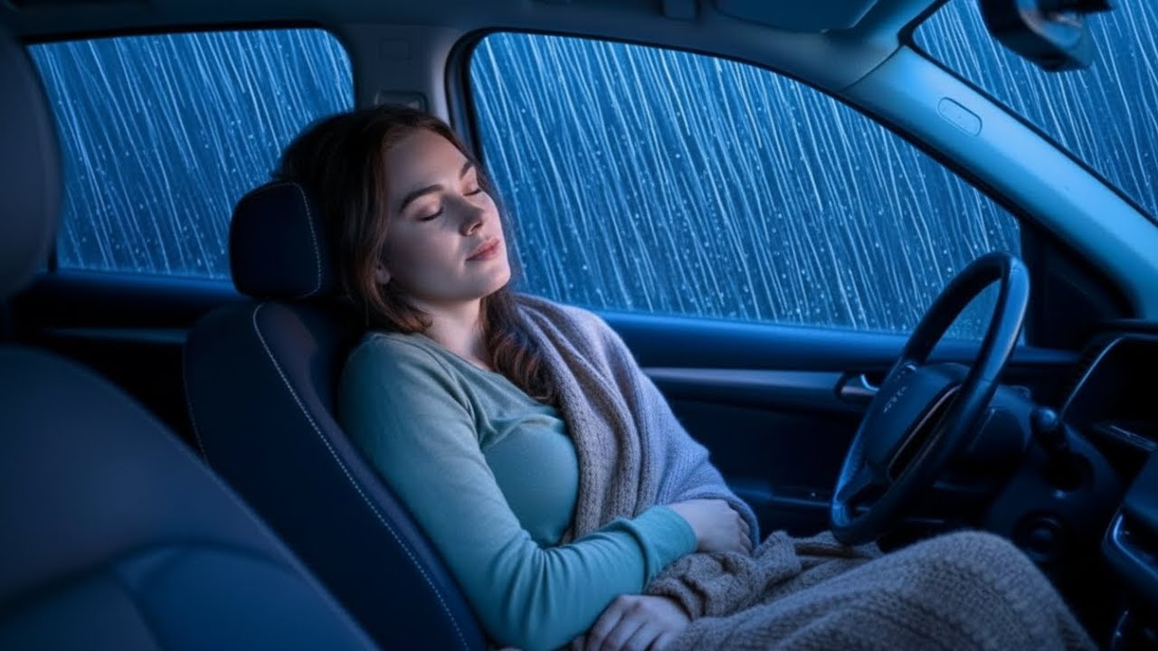Heavy Rain in Car | Deep Sleep, Relaxation, Focus & Cozy Night Ambience