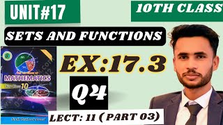 Exercise 17 3 | Qno 4 | #unit 17 sets and functions| #10th class math