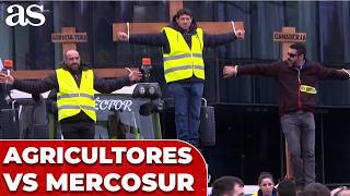 AGRICULTORES ESPAÑOLES se levantan CONTRA MERCOSUR y BLOQUEAN el centro de MADRID