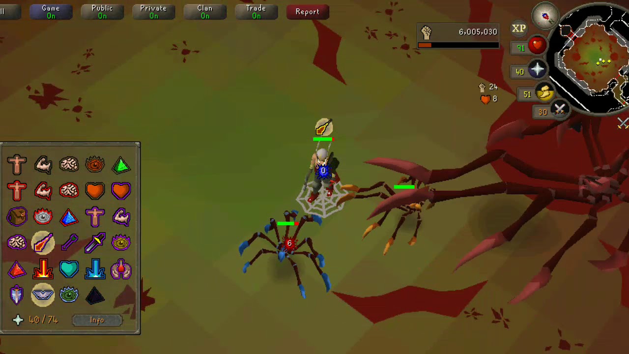 Old school RuneScape - Sarachnis boss medium set equipment test