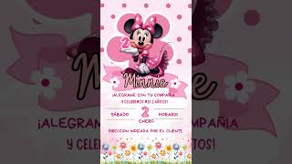 Minnie Rosa - Invitación digital de cumpleaños #invitaciones Minnie Rosa - Invitación digital de cumpleaños #invitaciones