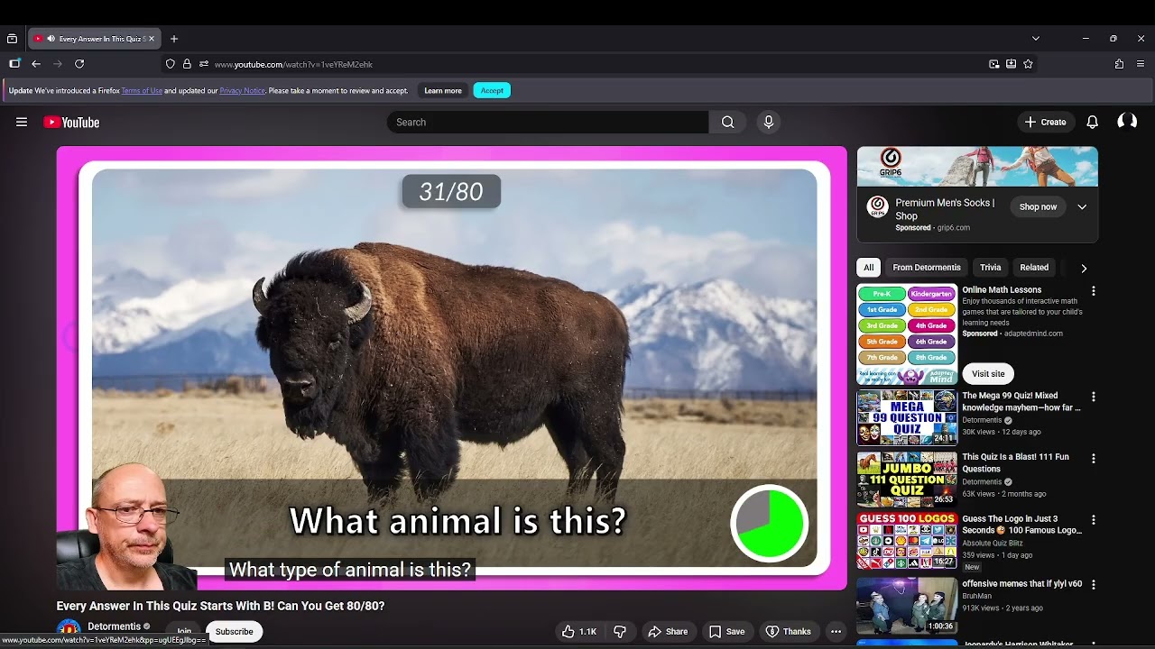 General knowledge quiz, all answers start with B