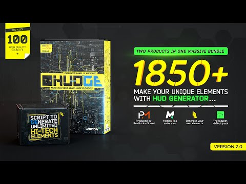 HUDGE | Generator of Hi-Tech Elements | 1850+ UI HUD