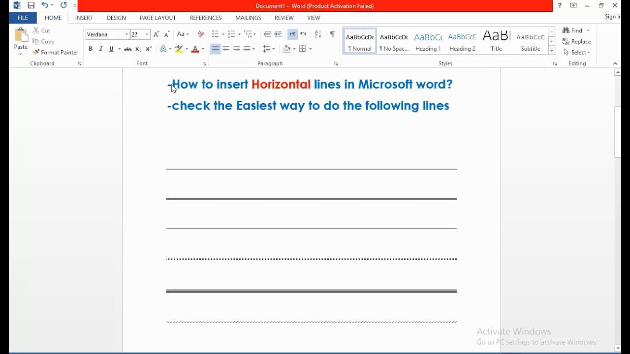 How To Insert Horizontal Lines In Microsoft Word