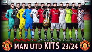 PES 2021 Manchester United New Update Kits 23/24 (Sider) ● أحدث أطقم مانشيستر يونايتد موسم 23/24