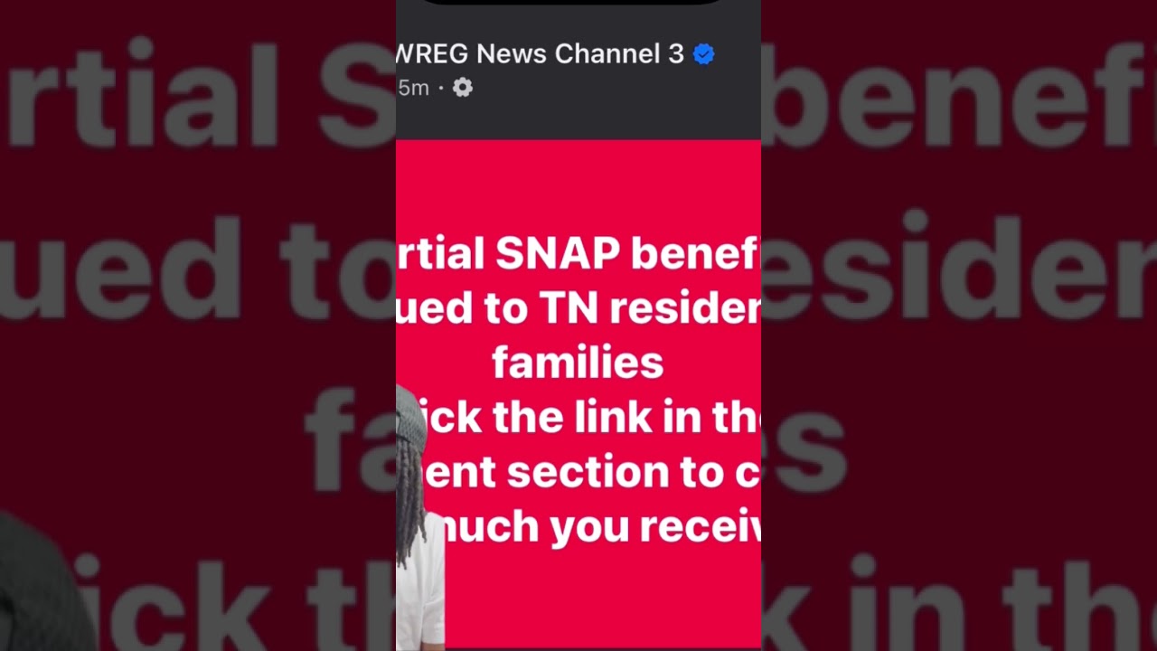 🚨Tennessee have now started issuing partial snap benefits 🚨 