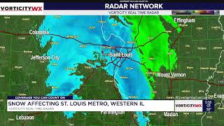Vorticity Real-Time Radar // MO, IL Winter Weather Event // 12.27.2023