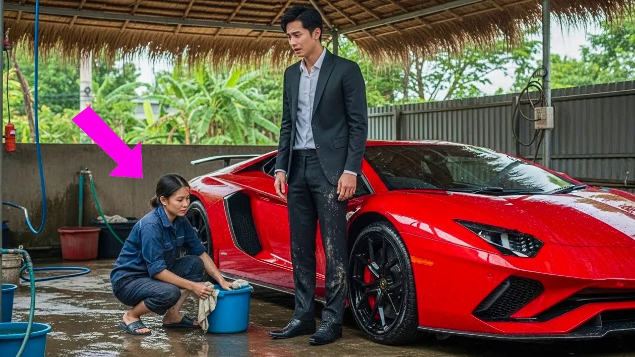 Đưa Siêu Xe Đi Rửa, Tỷ Phú Run Rẩy Khi Thấy Vợ Cũ Quỳ Gối Lau Bánh Xe Cho Mình
