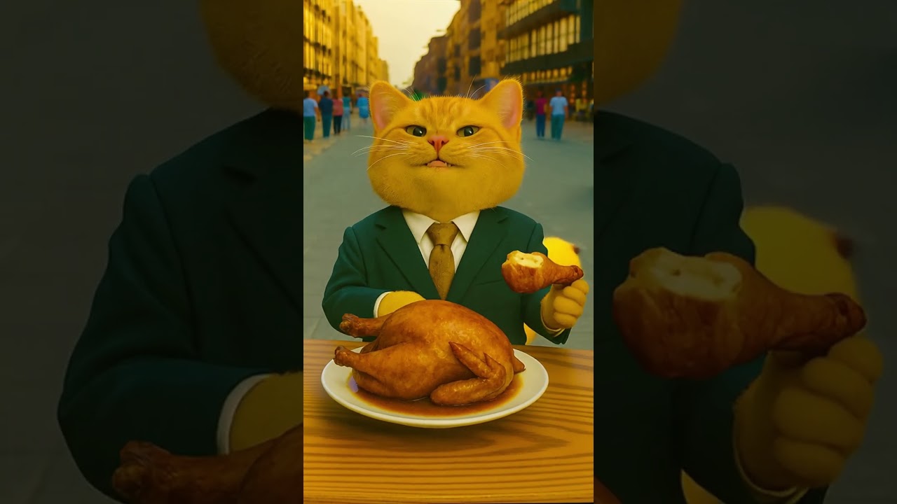 Orange Cat's Roast Chicken Feast 