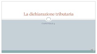 La Dichiarazione Tributaria