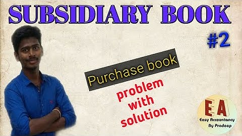 Subsidiary book (Part #2) l Purchase book l problem & solution l By Pradeep Rishikesavan