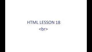 HTML Lesson 18
