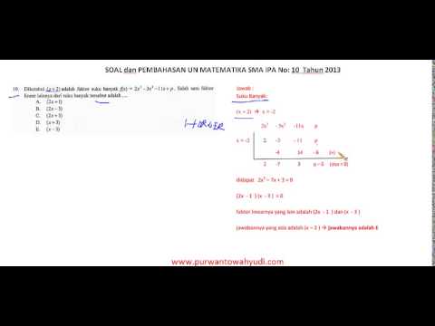 Soal Dan Pembahasan Un Matematika Sma Ipa Tahun 2013 No 10 Youtube