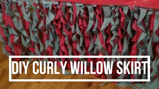 How To Make a Curly Willow Table Skirt Using Plastic Tablecloth (Como Hacer Mantel Rizado)