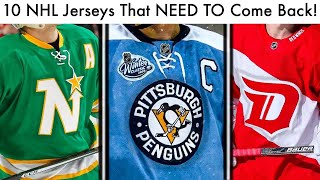 10 NHL Jerseys That NEED To Come Back! (Hockey Jersey Rankings & Best Penguins/Red Wings Rumors)