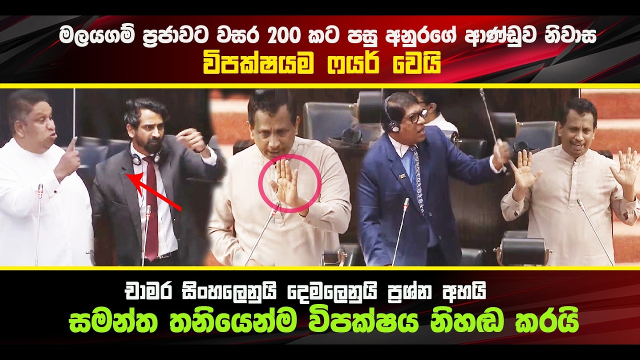 වටකරන් දෙන්න ආව විපක්ෂයට ඇමති සමන්ත තනියෙන් නෙලපු හැටි - #parliamentvoice