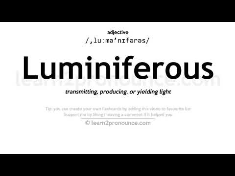 Video: Jinsi ya kutamka luminiferous?