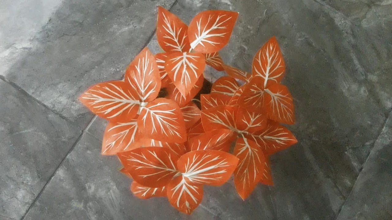 Cara Membuat Daun Hias Mini Plastik Kresek-How to Make Plastic Crackle Mini Decorative Leaves