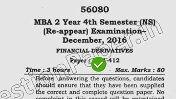 2016 Mdu MBA 4th Sem Reappear Financial Derivative Question Paper