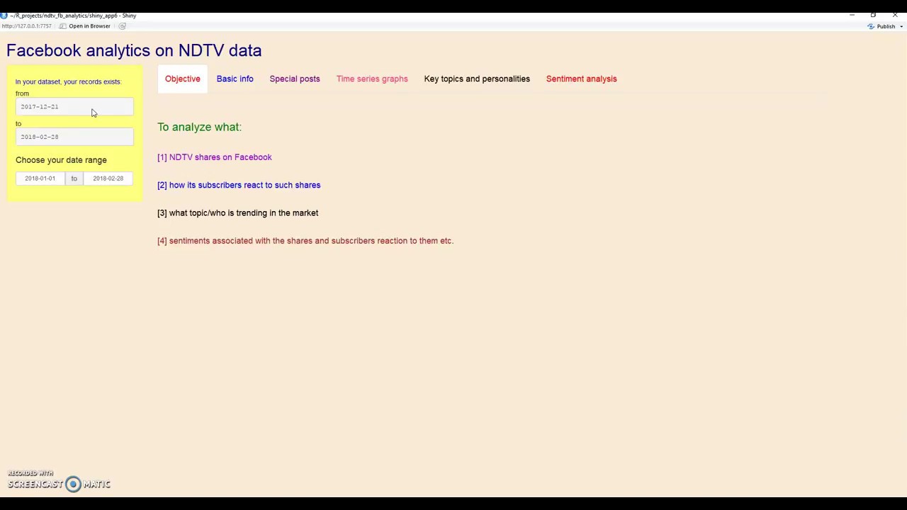 Facebook analytics on NDTV's data using R and Shiny - YouTube